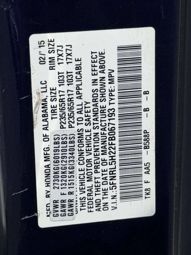 2015 Honda Odyssey 5dr LX - 23040941 - 17