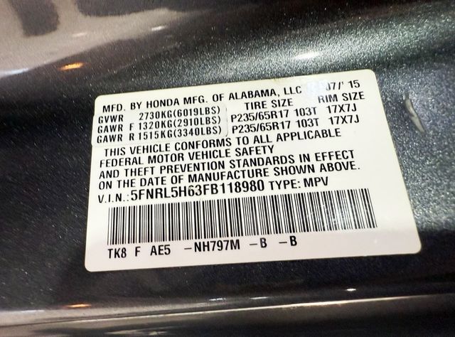 2015 Honda Odyssey EX-L - 22929101 - 48