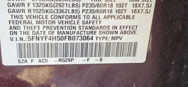 2015 Honda Pilot 4WD 4dr EX-L - 22988620 - 11