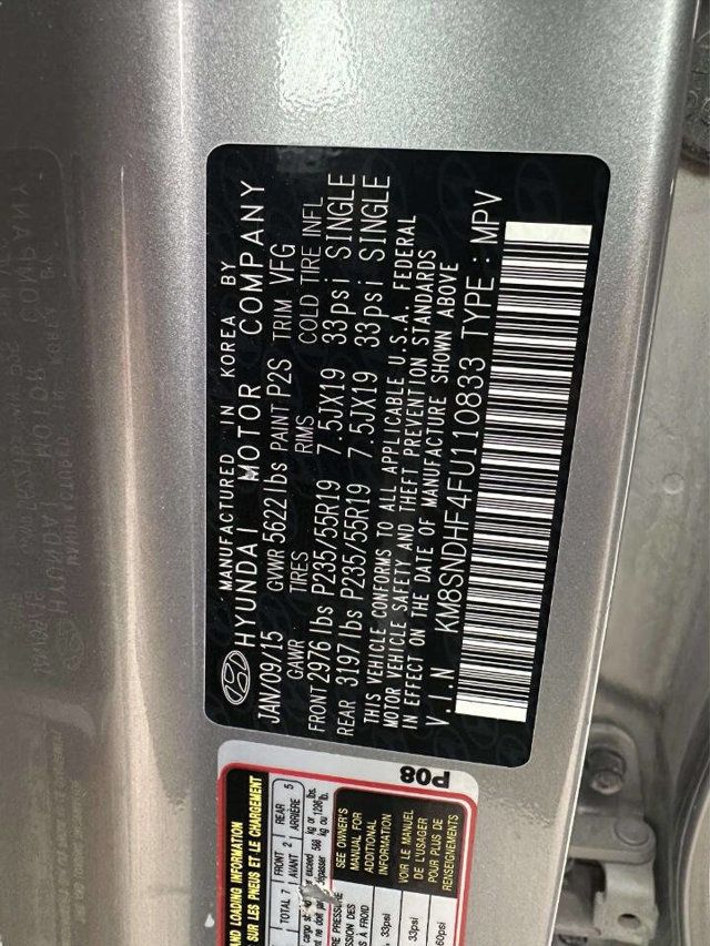 2015 Hyundai Santa Fe Limited AWD 4dr SUV - 22963946 - 38