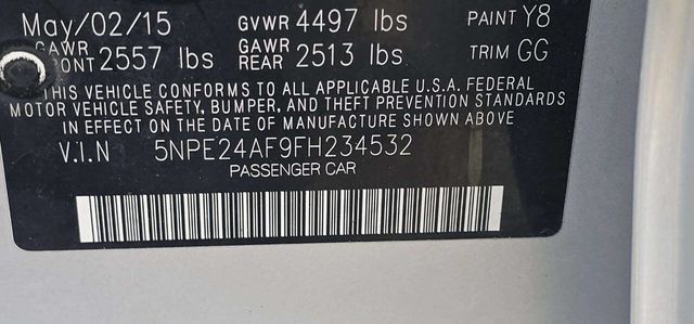 2015 Hyundai Sonata 4dr Sedan 2.4L SE - 22991751 - 9