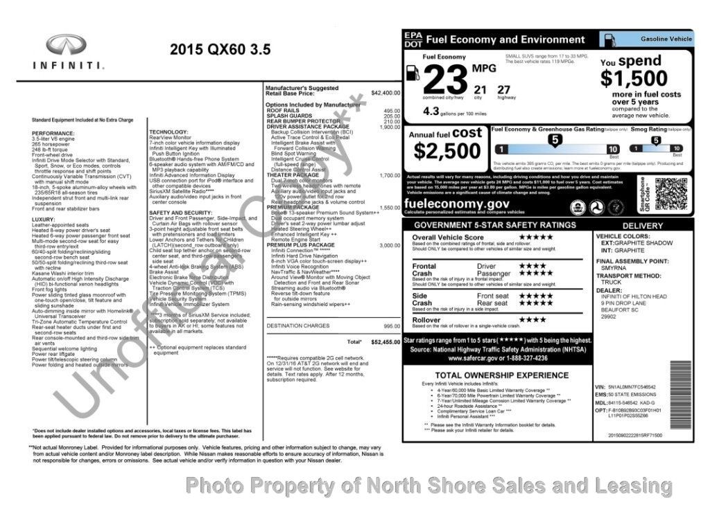 2015 INFINITI QX60 FWD 4dr - 22918444 - 57