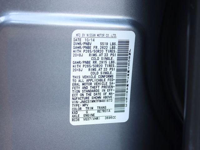 2015 INFINITI QX70 AWD PREMIUM DELUXE TOURING PKG - 22923880 - 35