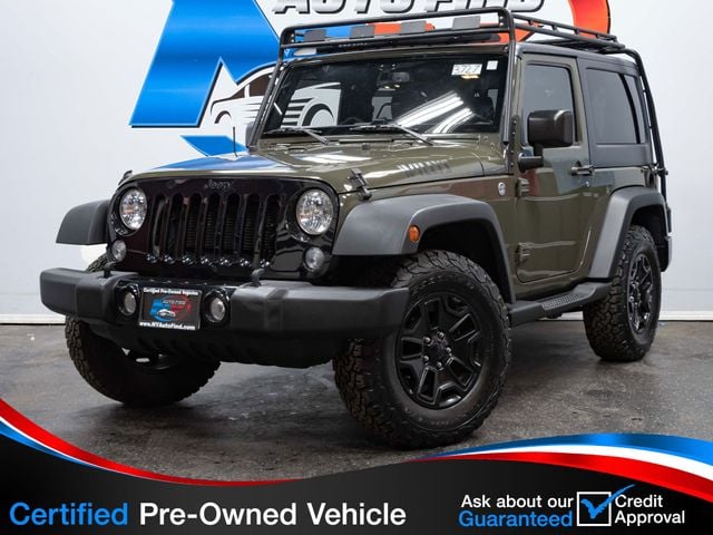 2015 Jeep Wrangler CLEAN CARFAX, WILLYS WHEELER, 4X4, ROCK RAILS, HEATED MIRRORS - 22671019 - 0