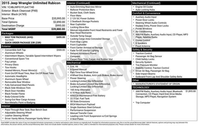 2015 Jeep Wrangler Unlimited Unlimited Rubicon - 22943648 - 5