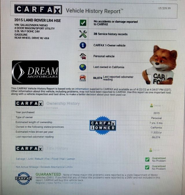 2015 Land Rover LR4 4WD 4dr HSE - 21306972 - 34