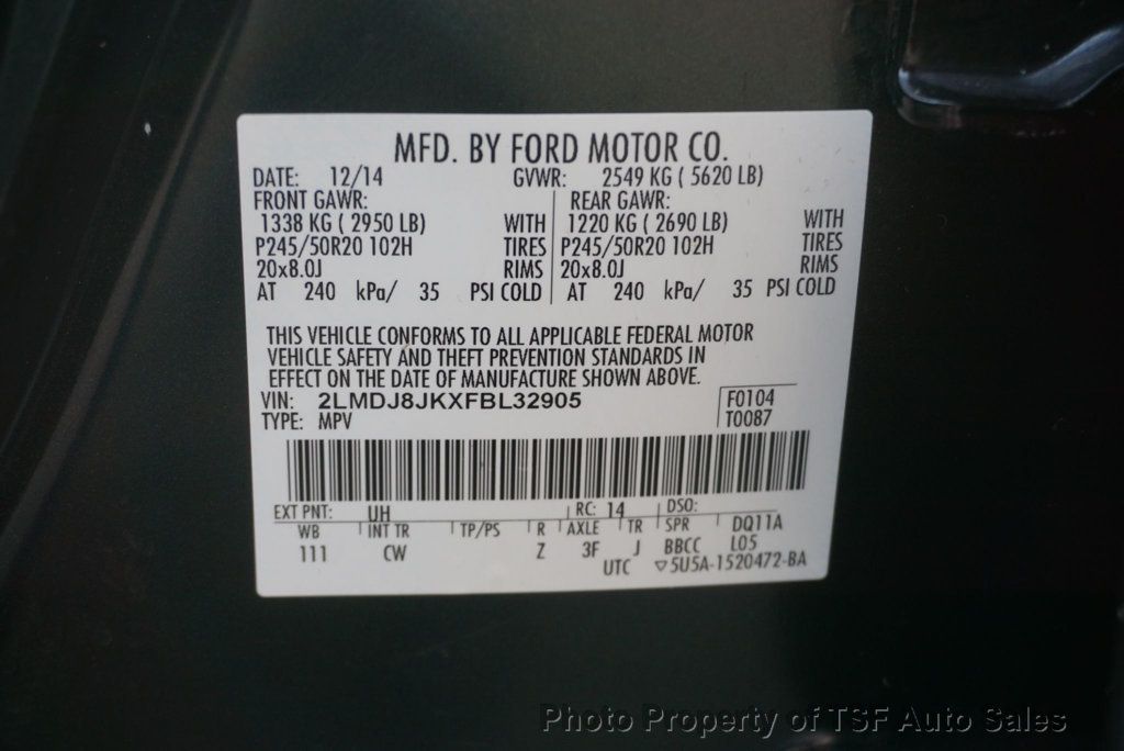 2015 Lincoln MKX AWD 4dr ELITE PKG NAVI REAR CAM PANO ROOF HOT&COOL SEATS LEATHER - 22971295 - 51