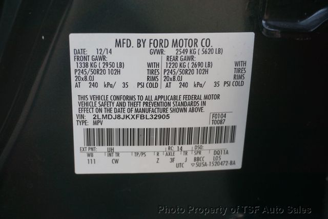 2015 Lincoln MKX AWD 4dr ELITE PKG NAVI REAR CAM PANO ROOF HOT&COOL SEATS LEATHER - 22971295 - 51