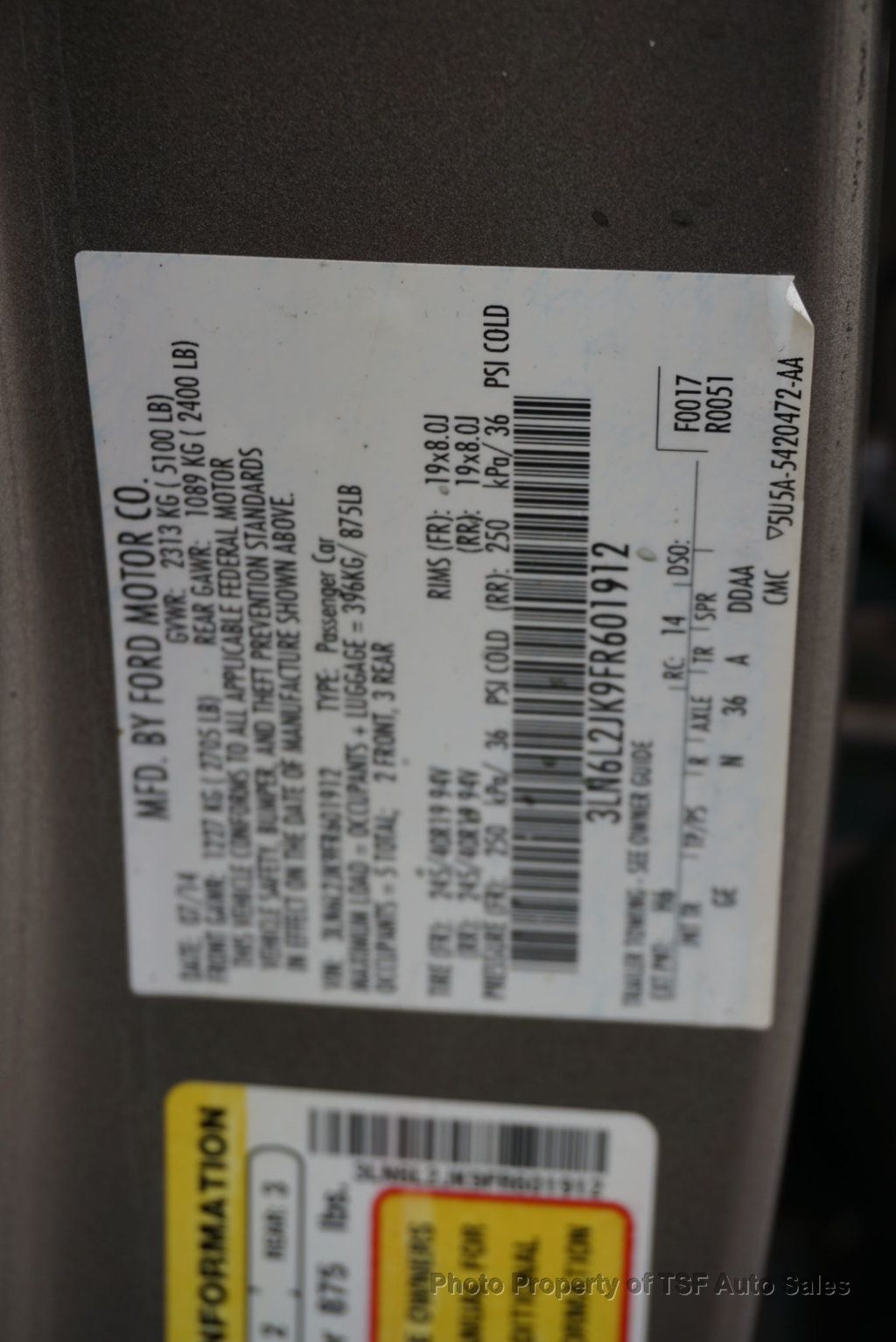 2015 Lincoln MKZ 4dr Sedan AWD 3.7L PANO ROOF HEATED&COOLED SEATS LEATHER LOADED! - 23013845 - 41