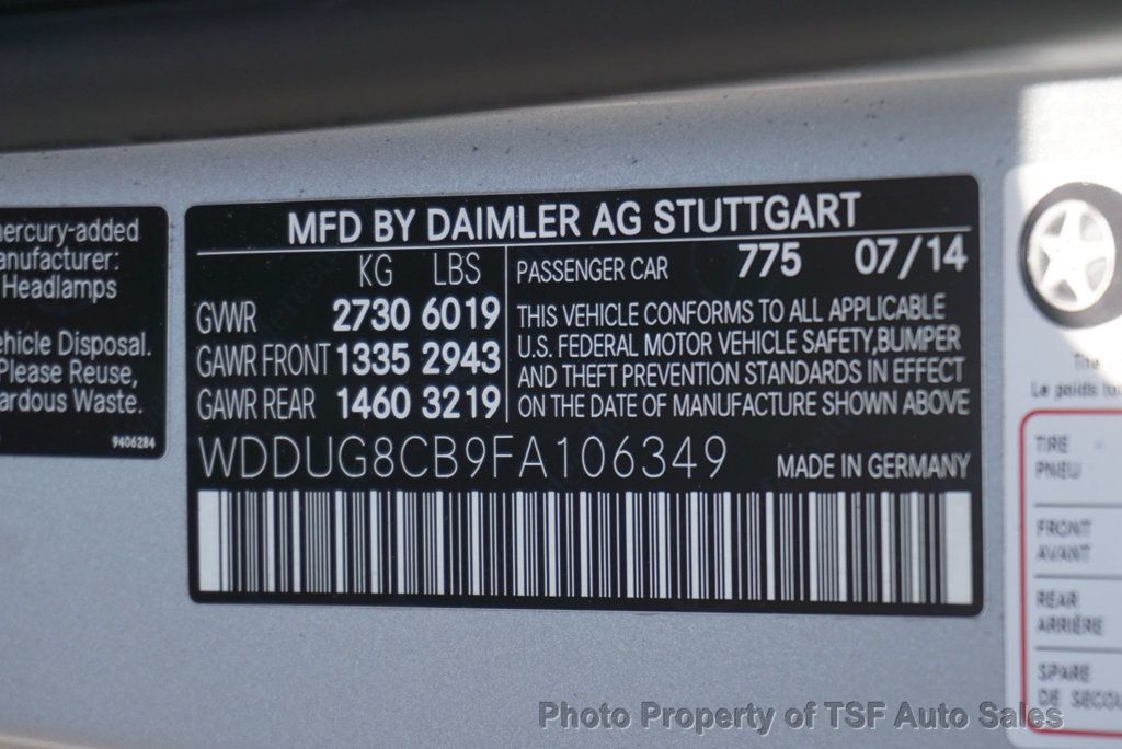 2015 Mercedes-Benz S-Class 4dr Sedan S 550 DRIVER ASSIST/SPORT PKGS 20" WHEELS DESIGNO SEAT - 23029504 - 15