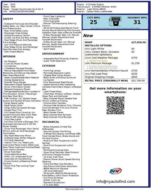 2015 MINI Cooper S Countryman ALL4 - 22988425 - 22
