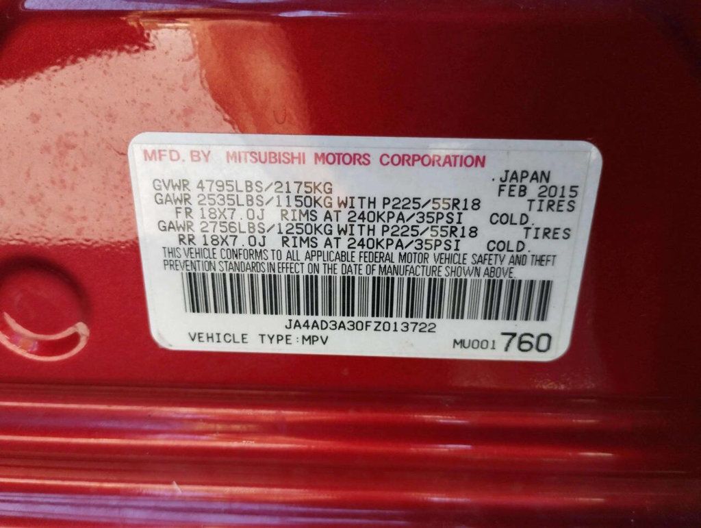 2015 Mitsubishi Outlander 2WD 4dr SE - 22934572 - 35