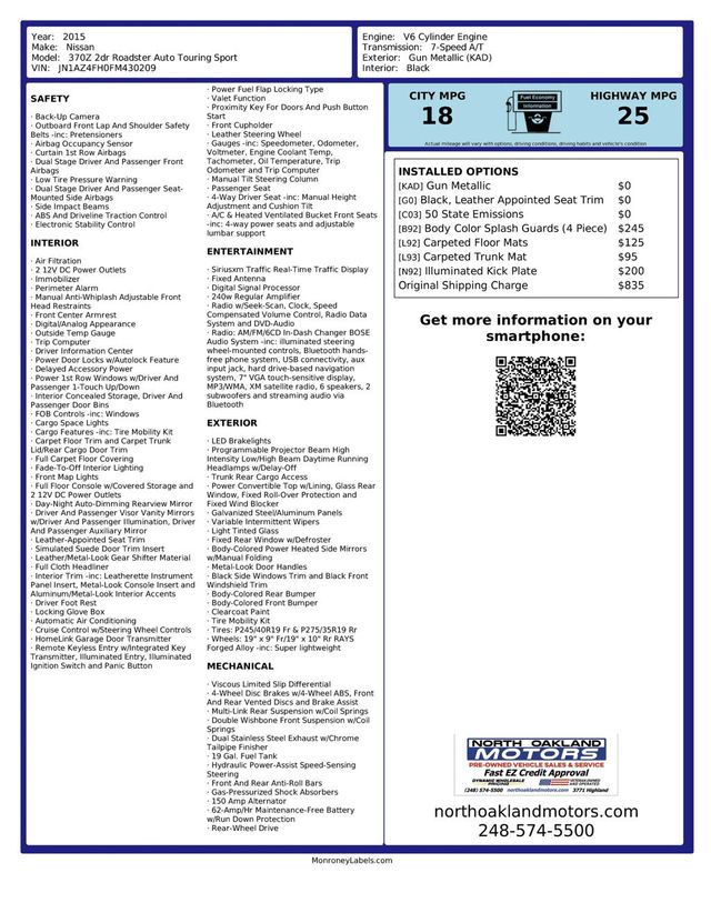 2015 Nissan 370Z Touring Sport Roadster 2D - 22924039 - 26