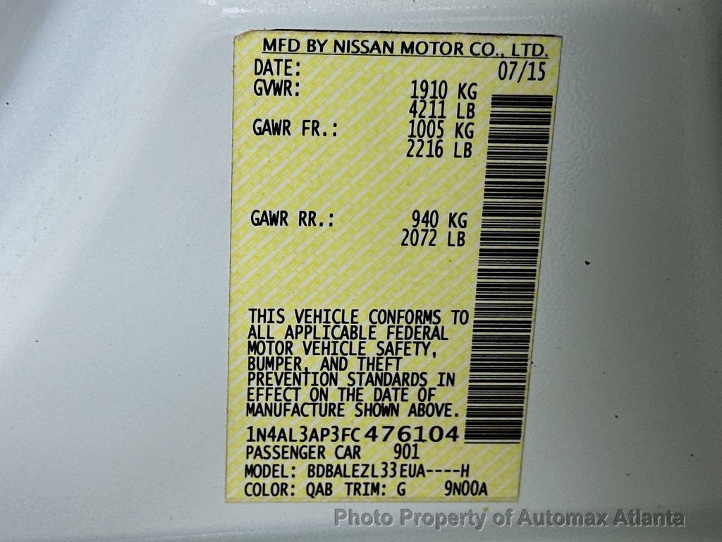 2015 Nissan Altima 2.5 S - 22541692 - 32