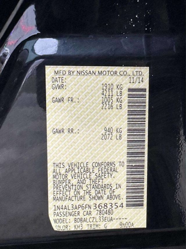 2015 Nissan Altima 4dr Sedan I4 2.5 S - 22989538 - 22