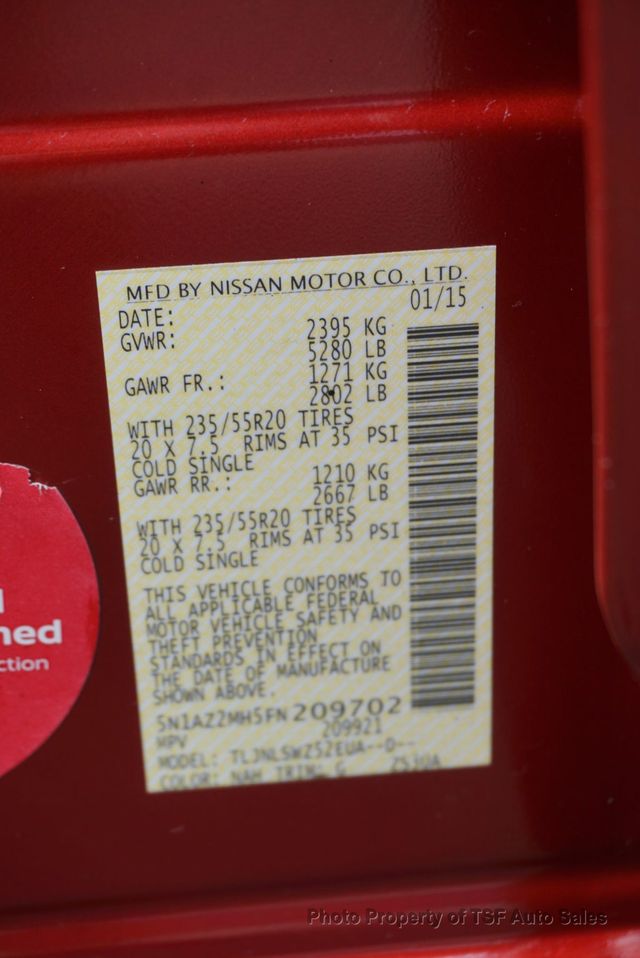 2015 Nissan Murano AWD 4dr Platinum NAVI 360 CAMERAS PANO ROOF HOT&COOL SEATS  - 23007121 - 42