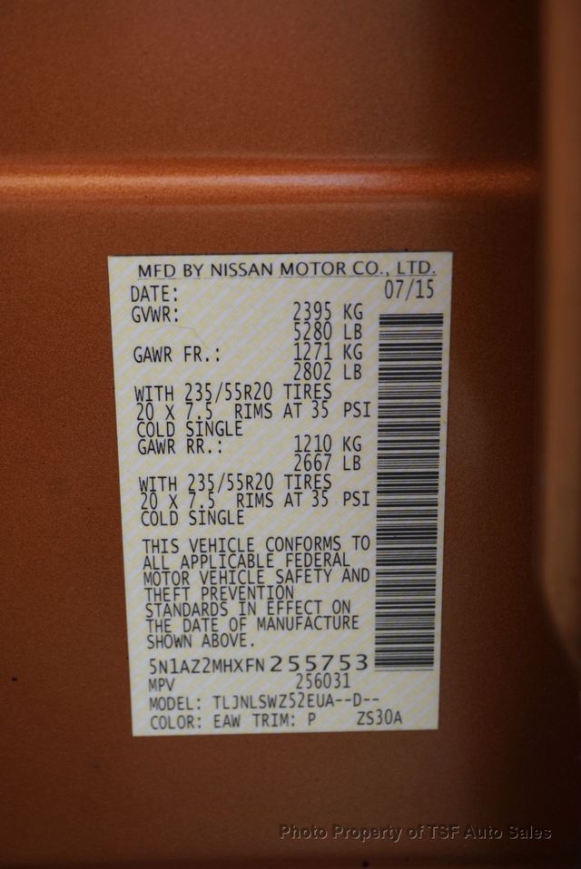 2015 Nissan Murano AWD 4dr Platinum PANO ROOF NAVI 360 CAMERAS HOT&COOL SEATS - 22924515 - 41