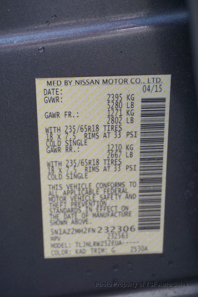 2015 Nissan Murano AWD 4dr SL NAVIGATION 360 CAMERAS LEATHER HEATED SEATS LOADED!!! - 22968133 - 37