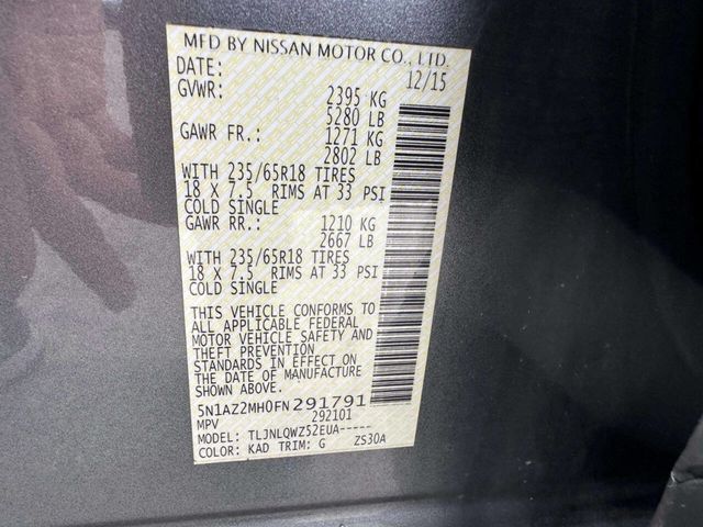 2015 Nissan Murano AWD 4dr SV - 23011860 - 34