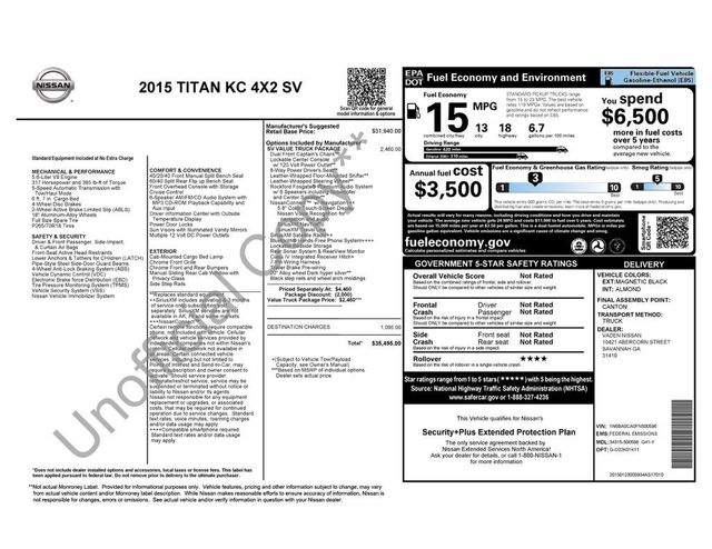 2015 Nissan Titan 2WD King Cab SWB SV - 23020756 - 5