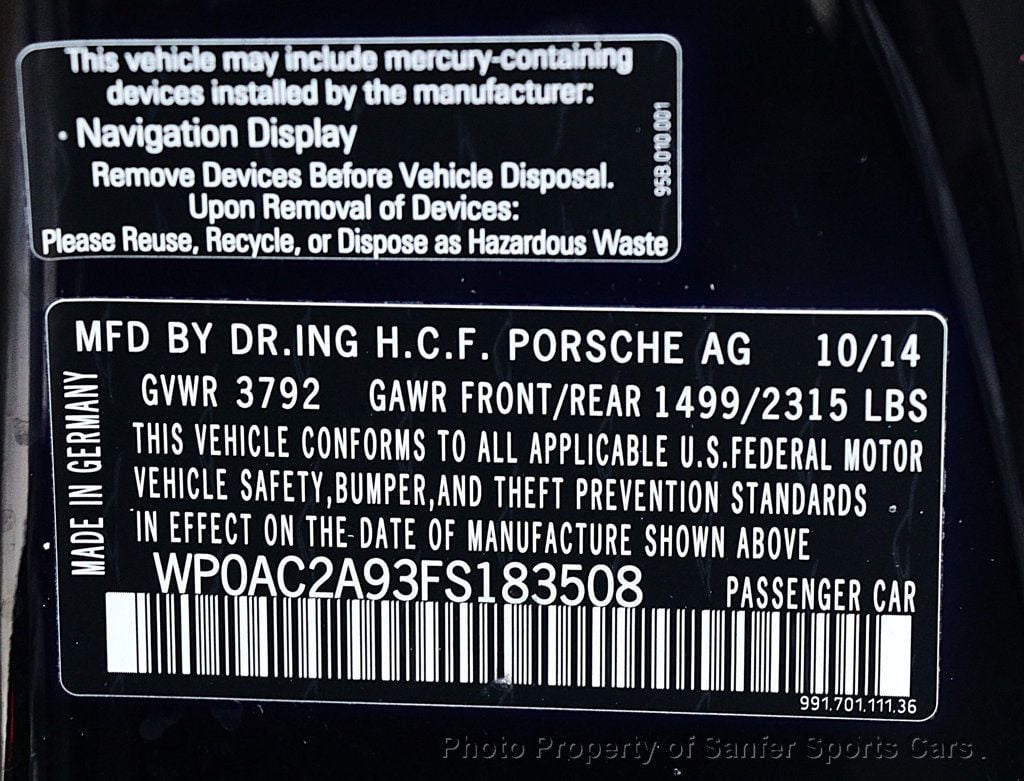 2015 Porsche 911 2dr Coupe GT3 - 22996276 - 40