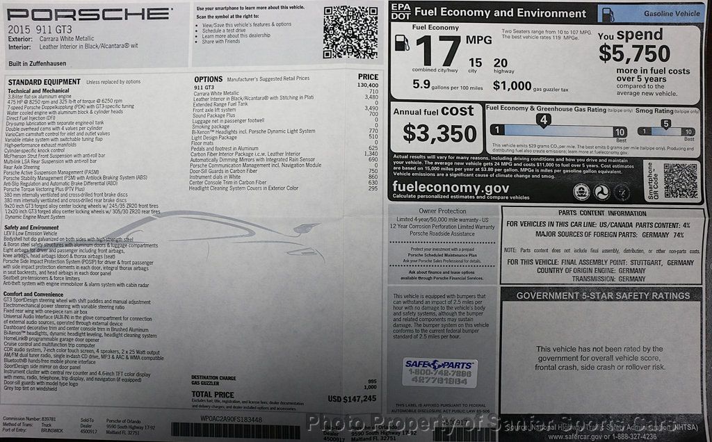 2015 Porsche 911 2dr Coupe GT3 - 23020215 - 39