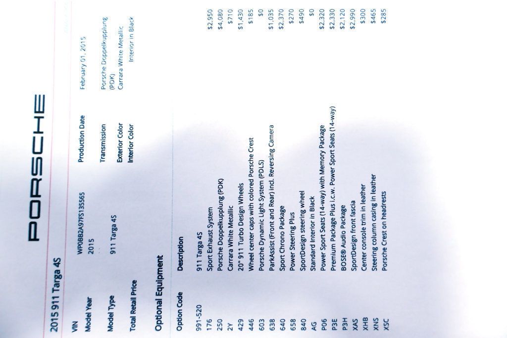 2015 Porsche 911 TARGA 4S CARRERA WHITE...26,490 Miles...As New!  - 22942750 - 21