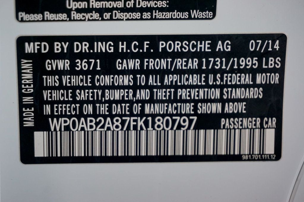 2015 Porsche Cayman *Cayman GTS* *6-Speed Manual*  - 22921608 - 17