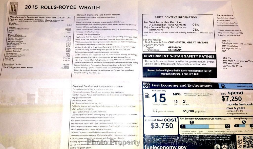 2015 Rolls-Royce Wraith $346 MSRP!! - 15817803 - 9