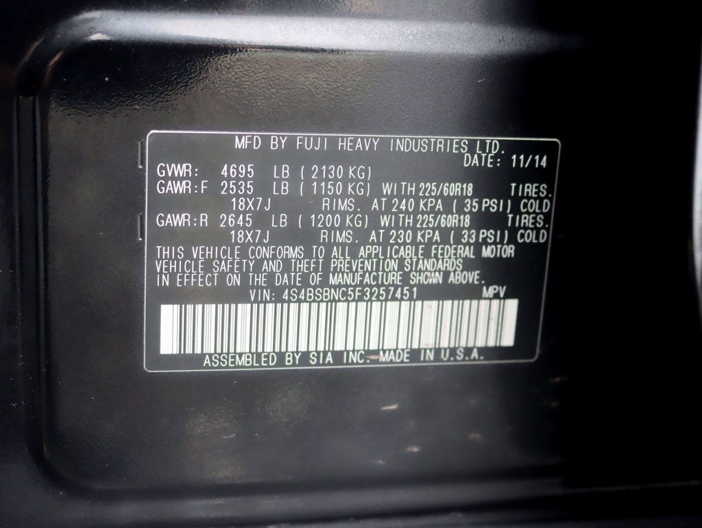 2015 Subaru Outback 2.5i Limited AWD Wagon Moonroof Keyless Remote Start Navigation - 22956164 - 32