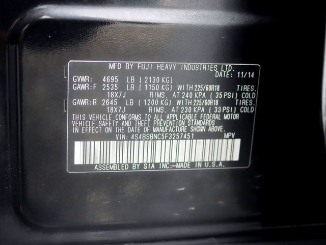 2015 Subaru Outback 2.5i Limited AWD Wagon Moonroof Keyless Remote Start Navigation - 22956164 - 32