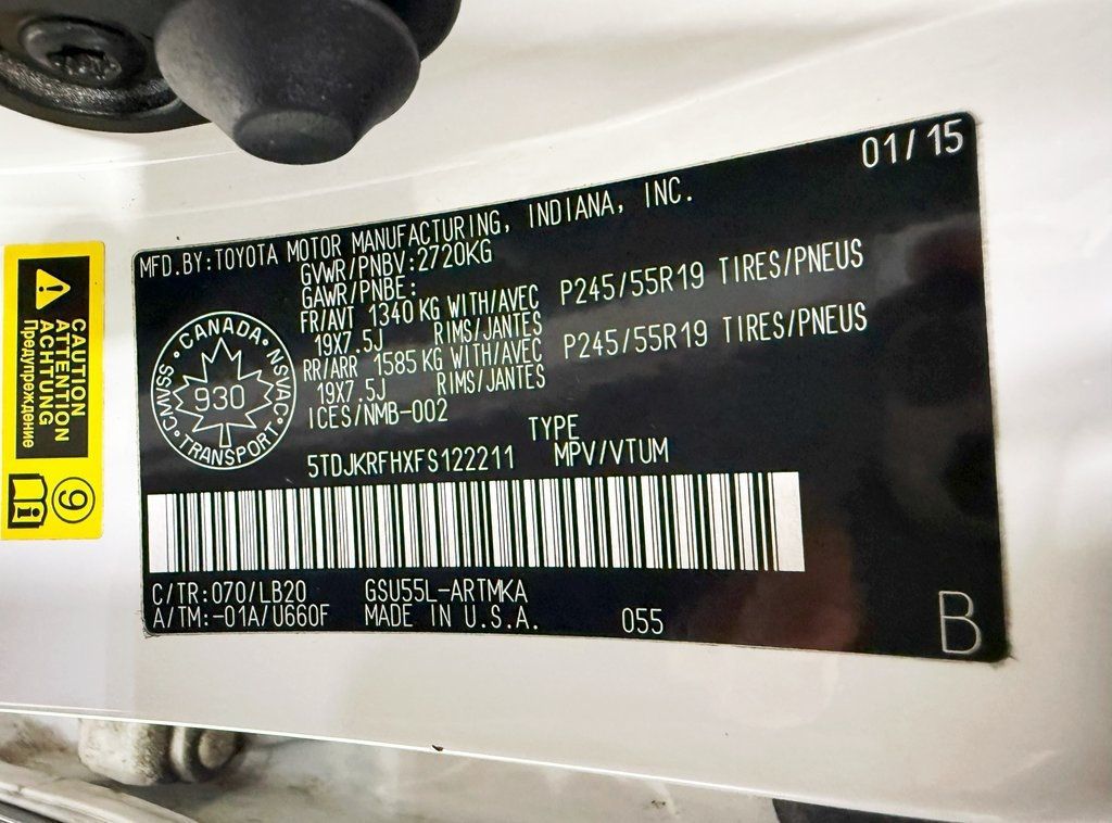 2015 Toyota Highlander AWD 4dr V6 XLE - 22919298 - 49