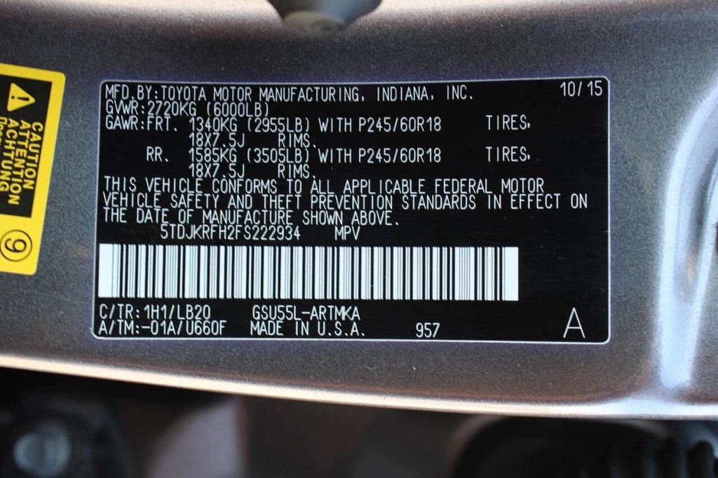 2015 Toyota Highlander AWD 4dr V6 XLE - 22925076 - 32