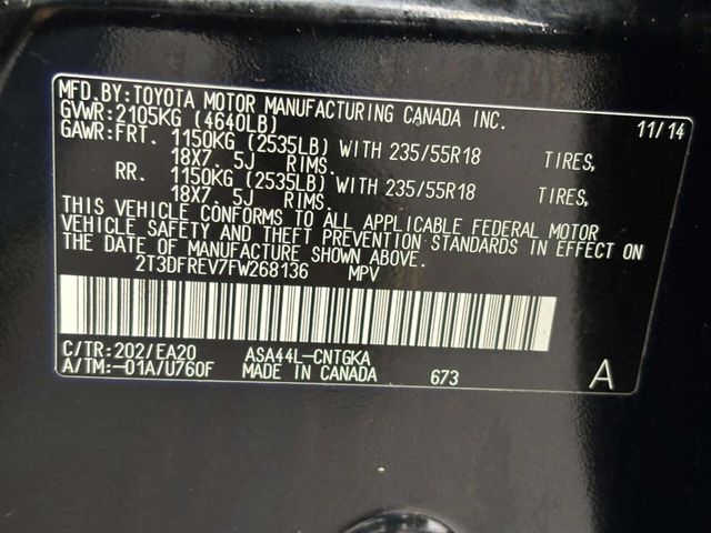 2015 Toyota RAV4 AWD 4dr Limited - 23045405 - 33