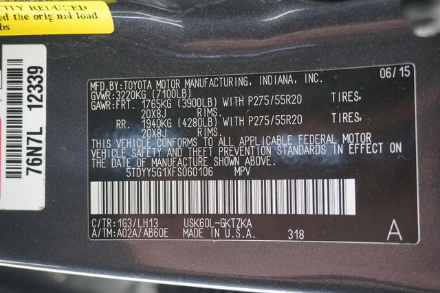 2015 Toyota Sequoia RWD 5.7L Platinum - 22936088 - 34