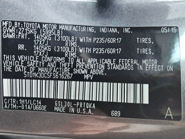 2015 Toyota Sienna 5dr 8-Passenger Van XLE FWD - 22971774 - 42