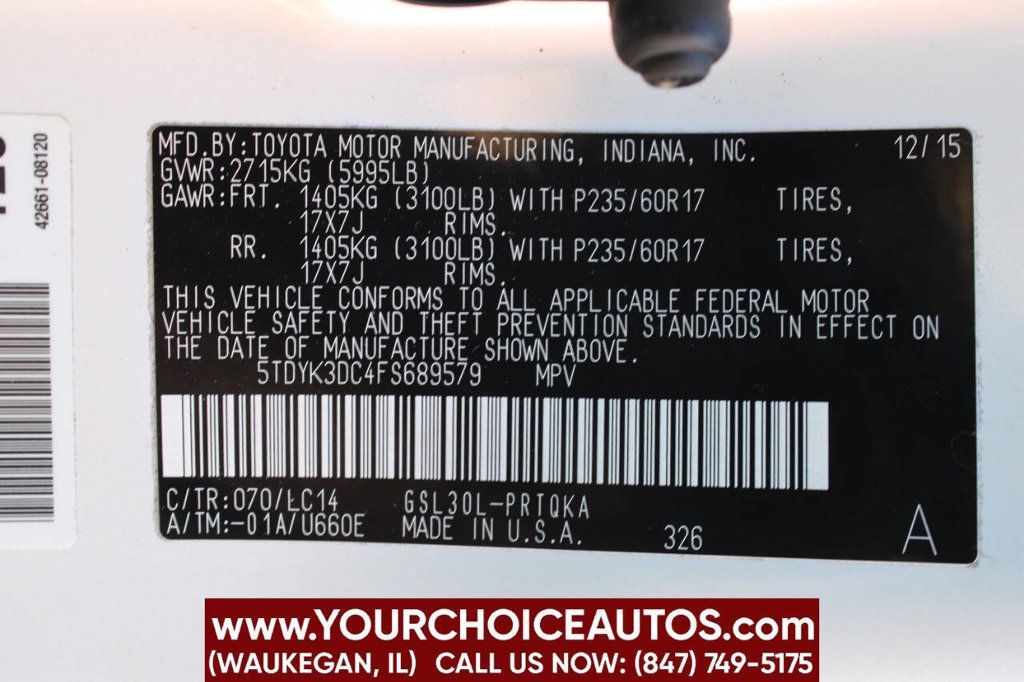 2015 Toyota Sienna XLE 8 Passenger 4dr Mini Van - 22922649 - 30