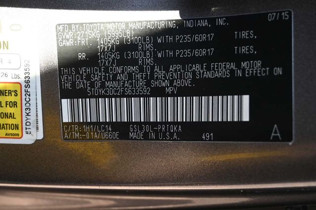 2015 Toyota Sienna XLE Mobility Handicap Van - 23006098 - 33