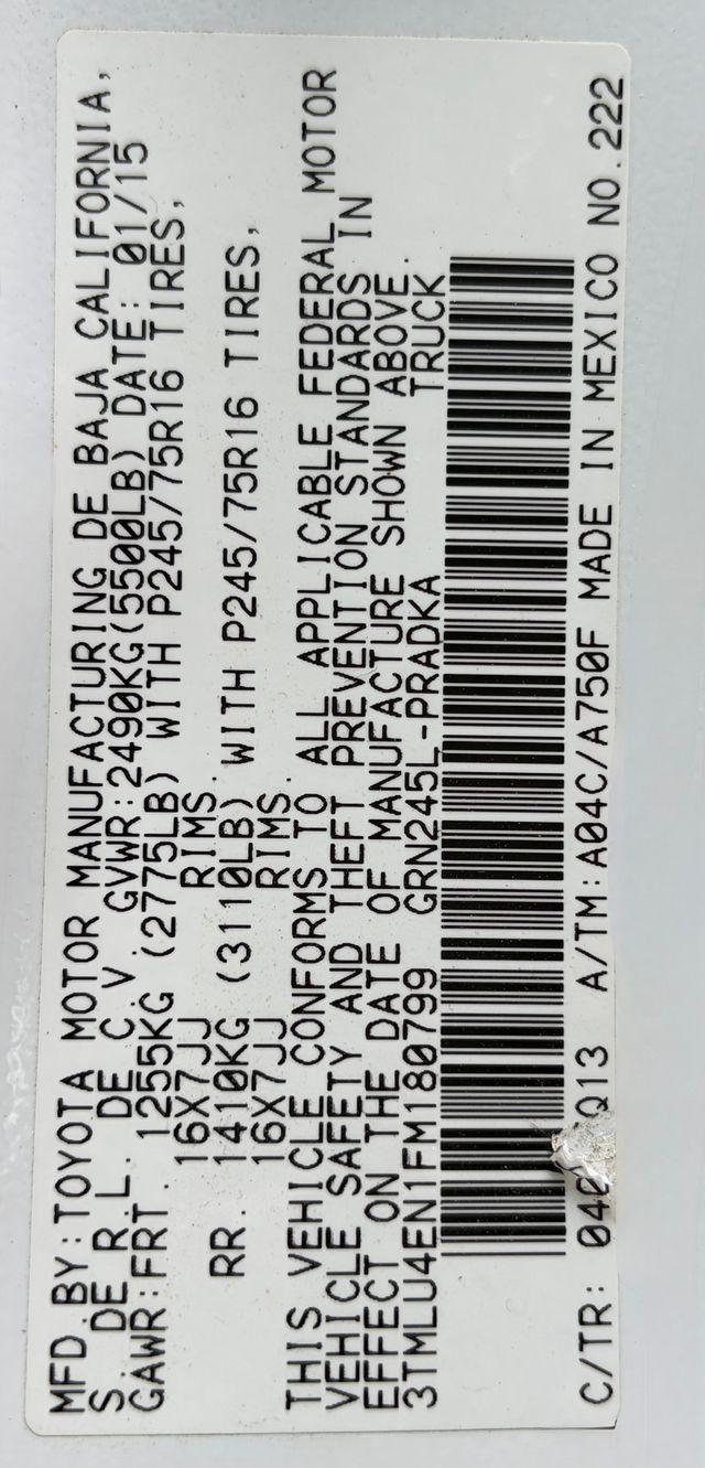 2015 Toyota Tacoma 2015 Toyota Tacoma  - 23018168 - 38