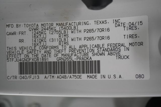 2015 Toyota Tacoma 2WD Double Cab V6 AT PreRunner - 22947544 - 26