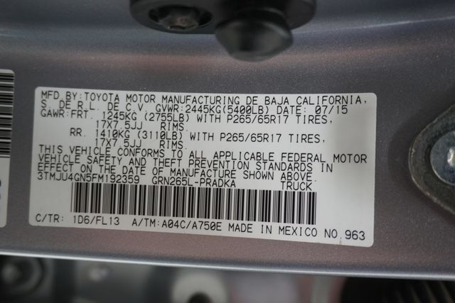 2015 Toyota Tacoma 2WD Double Cab V6 AT PreRunner - 23029757 - 30