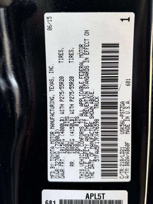 2015 Toyota Tundra CrewMax 5.7L FFV V8 6-Spd AT 1794 (Natl) - 23006123 - 41