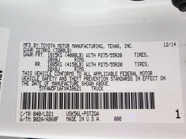 2015 Toyota Tundra CrewMax 5.7L FFV V8 6-Spd AT 1794 (Natl) - 22944303 - 55