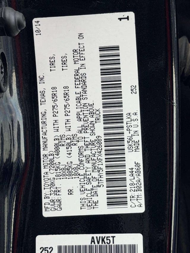 2015 Toyota Tundra CrewMax 5.7L V8 6-Spd AT LTD (Natl) - 23037397 - 20