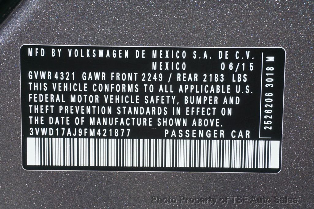 2015 Volkswagen Jetta Sedan 4dr Automatic 1.8T Sport - 23015494 - 27