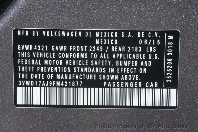 2015 Volkswagen Jetta Sedan 4dr Automatic 1.8T Sport - 23015494 - 27