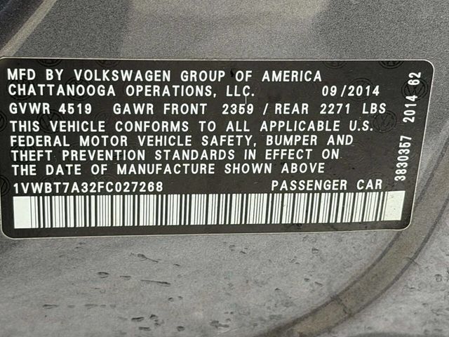 2015 Volkswagen Passat 4dr Sedan 1.8T Automatic SE PZEV - 22955574 - 30