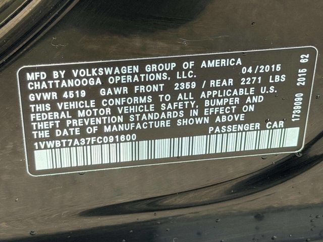 2015 Volkswagen Passat 4dr Sedan 1.8T Automatic SE PZEV - 23019056 - 21