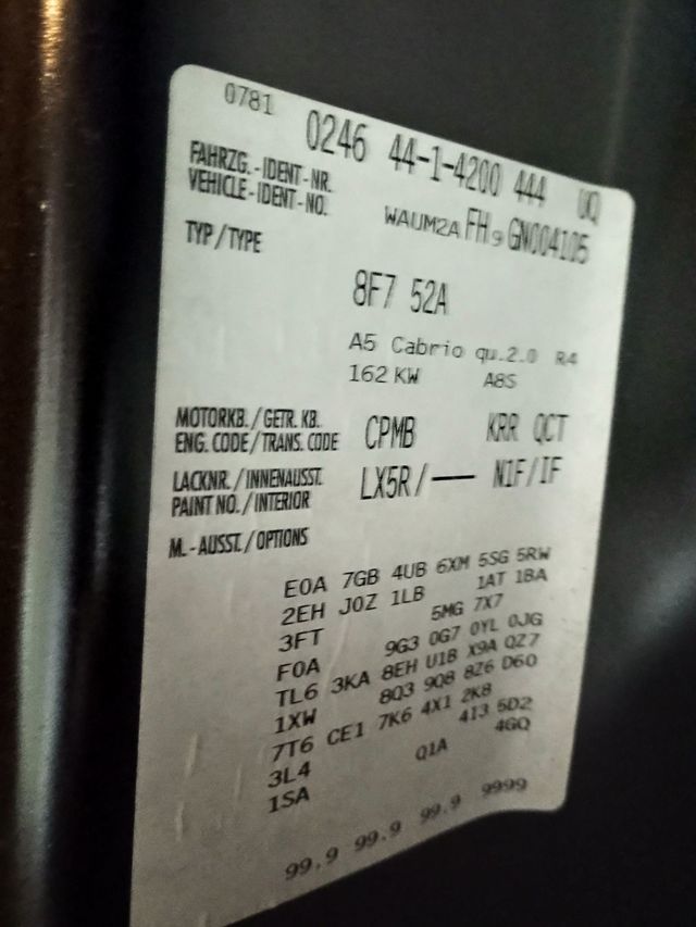 2016 Audi A5 2dr Cabriolet Automatic quattro 2.0T Premium Plus - 22988723 - 47