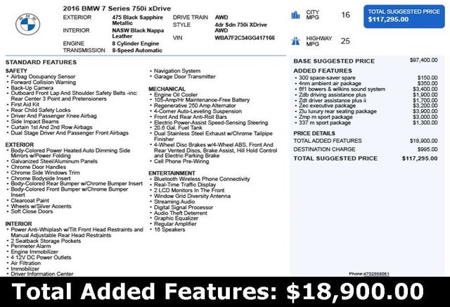 2016 BMW 7 Series 750i xDrive - 22953136 - 2